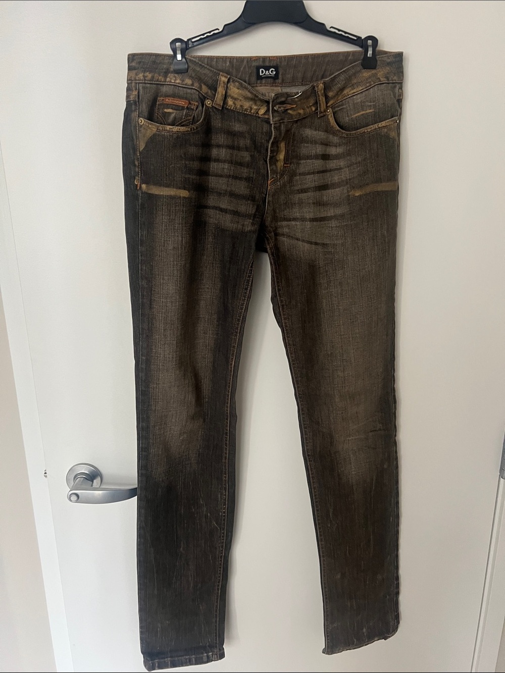 D&G Women’s Brown Washed Skinny Jeans
